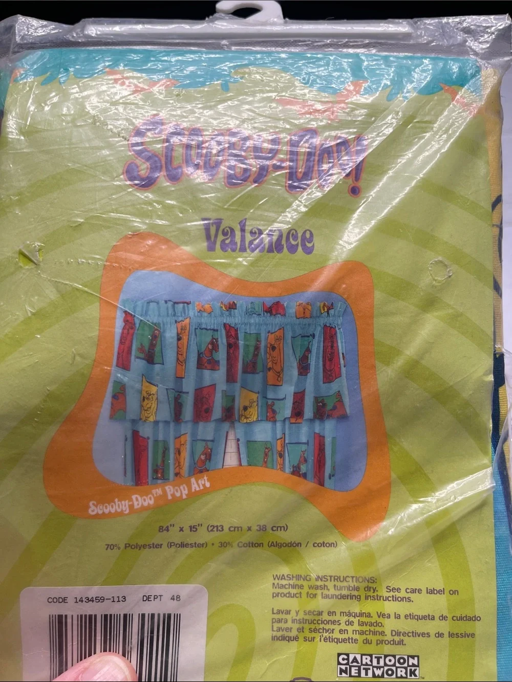 Vtg Scooby-Doo Valance New Pop Art USA Made Window Covering Bedroom Cartoon y2K